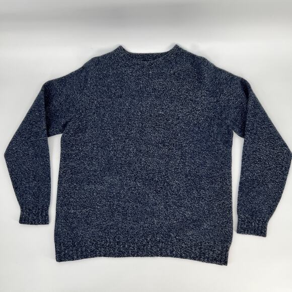 C.C. Filson Sweater 100% Wool Scotland Men Fits L Blue Crew Neck Pullover READ